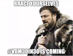 I'm taking part in the #vDM30in30 Challenge this November